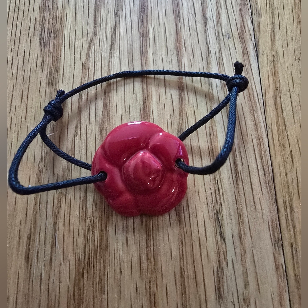 Authentic Chanel Cermamic Camillia Cord Bracelet